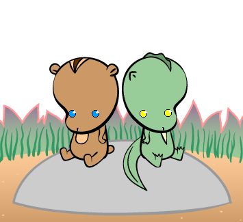 Chipmunk and Lizard, by Scottie