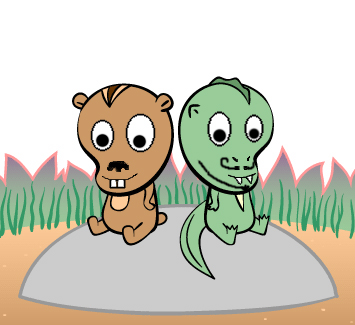 Chipmunk and Lizard, by Joy Fletcher